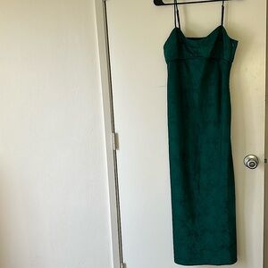 WAYF green dress with flower print